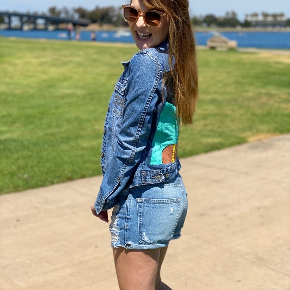 Afro DJ handprinted jacket - wearable art - Picture 6 of 7